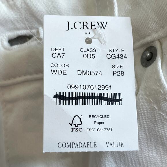 J.Crew Factory Curvy Mid Rise Flare Crop Jean Signature Stretch CG434 White P28 - Picture 14 of 16